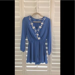 FRANCESCA’S— Flower Detail Romper